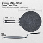 Prestige Durastone Hard Anodised Non-Stick Dosa Tawa 30cm|6 Layers Extra Durable Stone Coating|