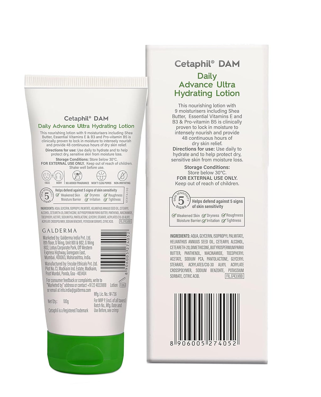 Cetaphil Gentle Skin Cleanser 118 ml and DAM 100g Combo