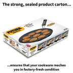 Hawkins Futura 30 cm Flat Tava, Non Stick Tawa with Plastic Handle, Tawa with Rim, Pancake Pan, Flat Pan, Black (NFT30P)