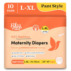 BLISSNATURAL Maternity Diapers for Women Pack of 10 | Waist Size 28"- 45" (L-XL) |