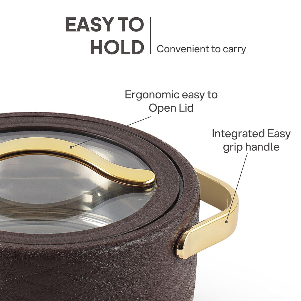 CELLO Velvetto Deluxe 2000 Insulated Casserole Hot Box for Kitchen 2000 ml, Brown |