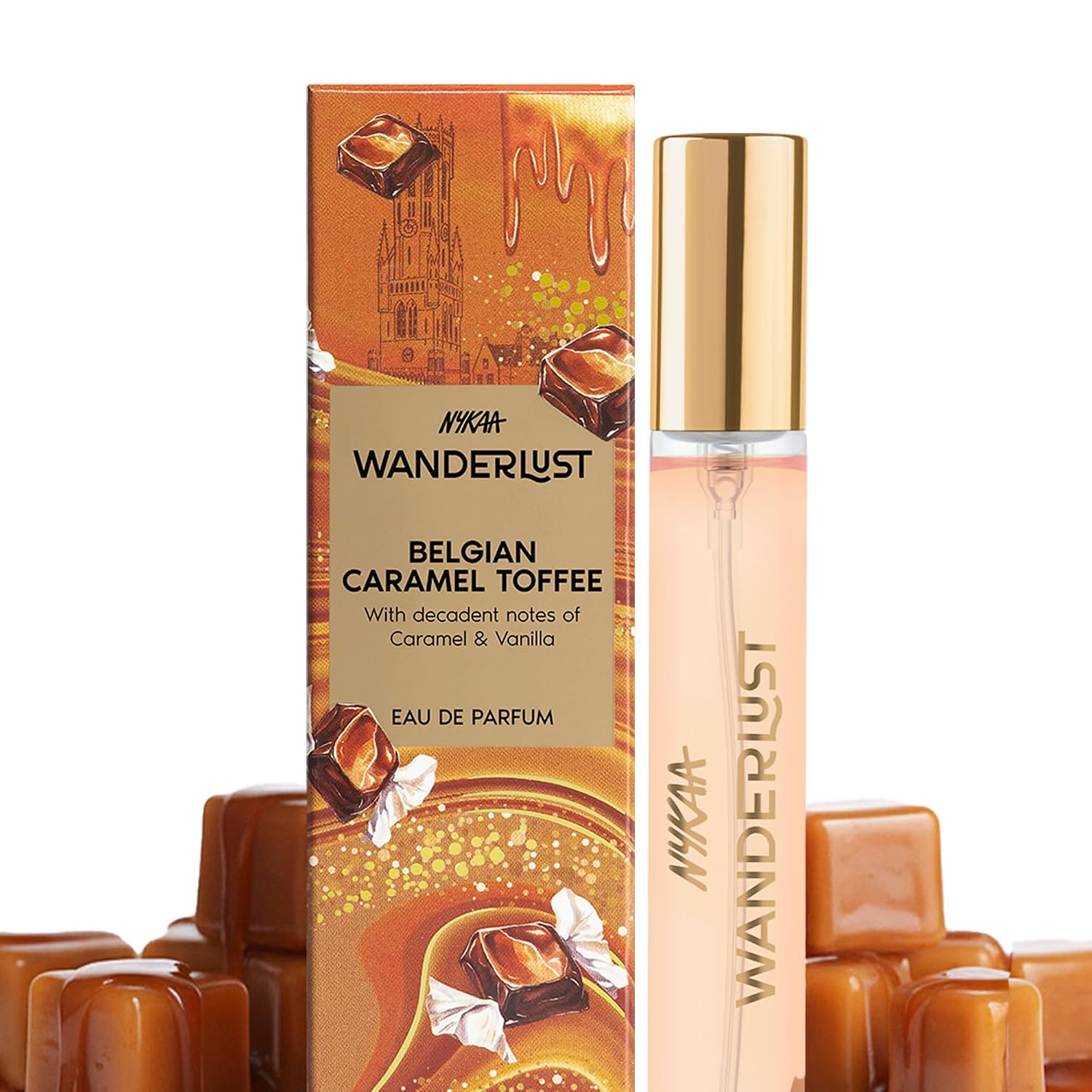 Nykaa Wanderlust Belgian Caramel Toffee Eau De Parfum I Travel size, mini Perfume for Women – 16 ml I Caramel & Vanilla Perfume | Long–Lasting,...