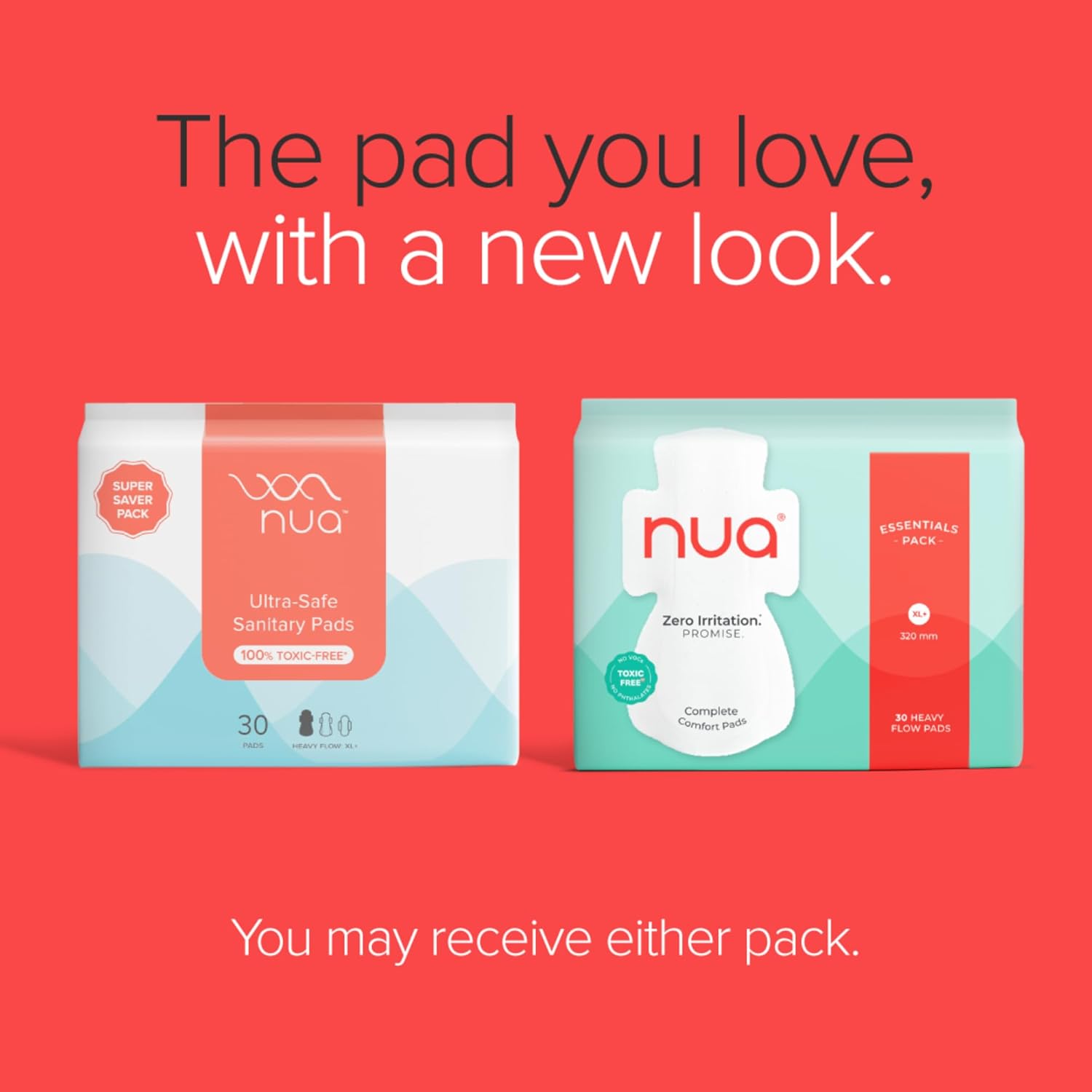 Nua Ultra Safe| 30 Heavy Flow -XL+ | SUPER SAVER PACK | Leakproof & Toxic Free Sanitary Pad (Pack of 30)