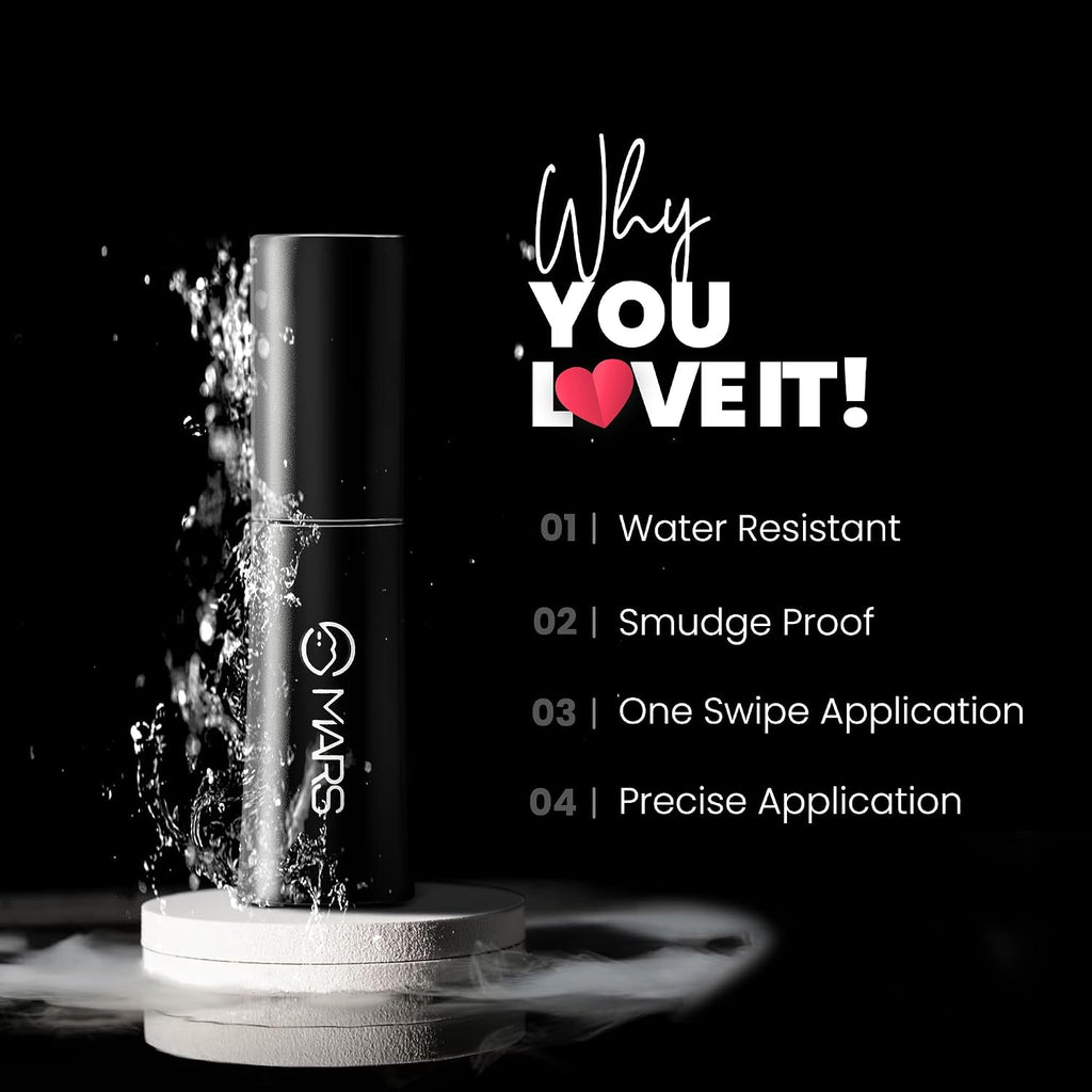 MARS Hyper Smooth Water Resistant Eyeliner | Long Lasting | Smudge Proof | One Swipe Precise Application Eye Liner for Women (10 gm)