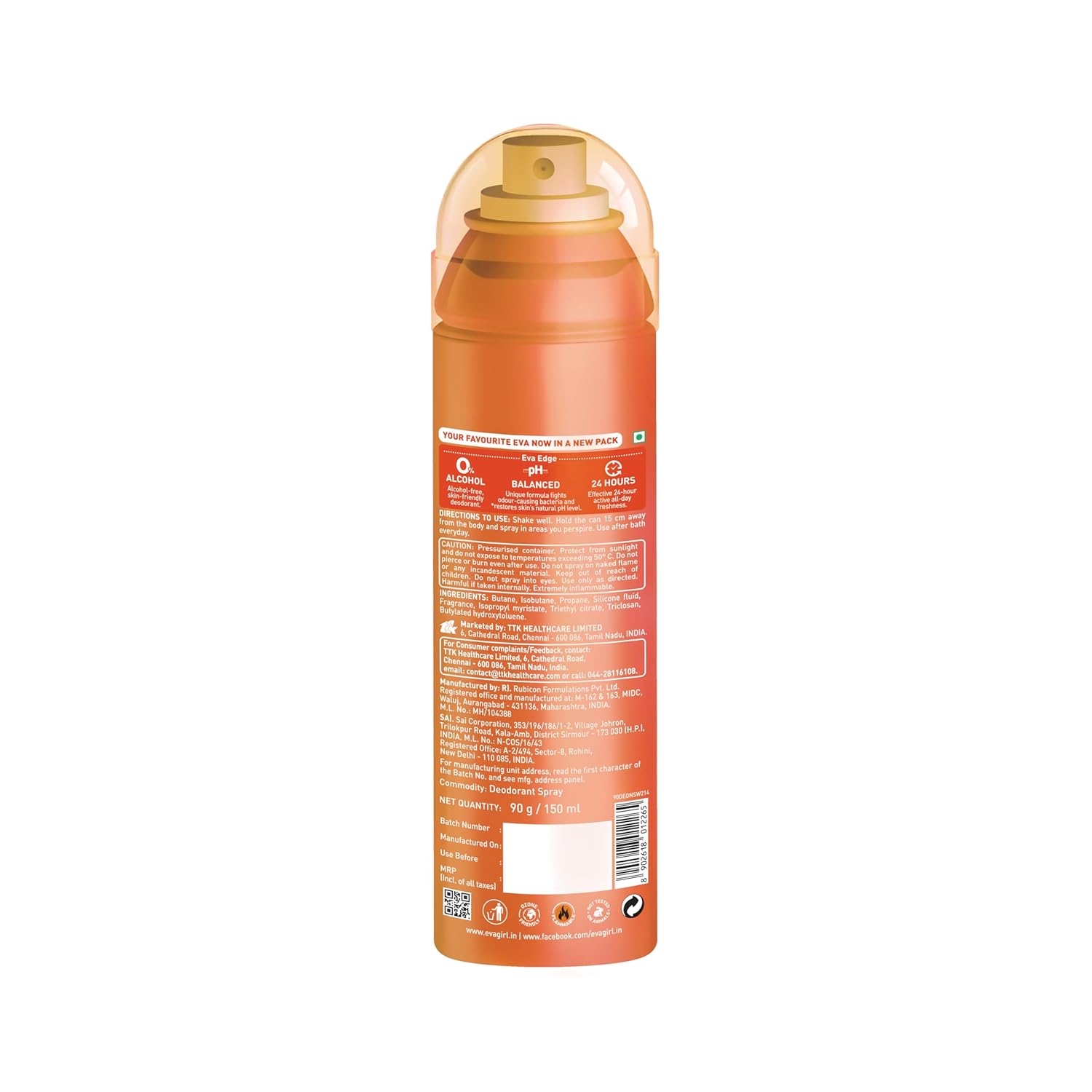 Eva Womens Deodorant Spray Sweet, 150 Ml
