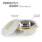 CELLO Exotic Insulated Casserole Set of 3, (500ml, 1000ml, 1500ml) White |