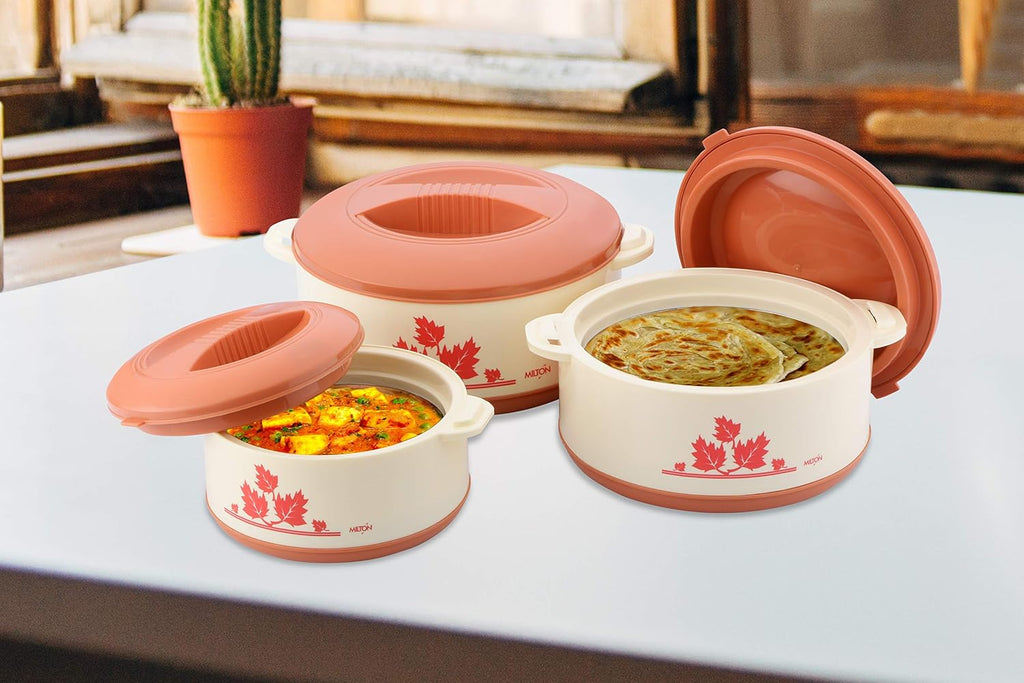 Milton Orchid Jr. Inner Steel Casserole (450 ml, 790 ml, 1260 ml) Gift Set of 3