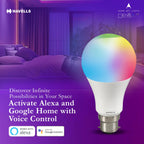 Havells Glamax 9W B22 WiFi LED Smart Bulb with Music Sync Function, Compatible with Amazon Alexa and Google Assistant (16M Colours) (Pack of 10)