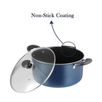 Vinod Zest Aluminium Non Stick Saucepot with Glass Lid - 2.2 Litre, 18 cm | 3 mm Extra Thick | Swiss Quality | 3 Layer Coating | Metal Spoon Friendly - 1 Year Warranty