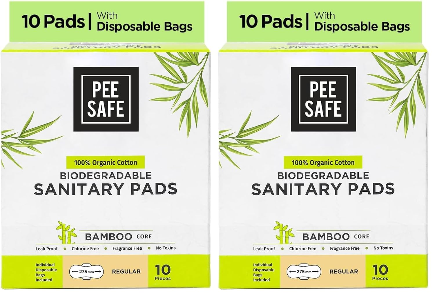 PEESAFE 100% Organic Cotton Biodegradable Sanitary Pads, Regular|Anti-Bacterial|Superb Absorbency|Long Lasting Protection|Skin Friendly|Comfortable &...