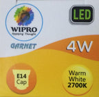 wipro Garnet Base E14 4-Watt LED Bulb (Pack of 10, Yellow)