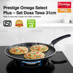Prestige Omega Select Plus Set Dosa Tawa|Scratch & Abraison Resistant|3 Layers Metal Spoon Friendly Coating|