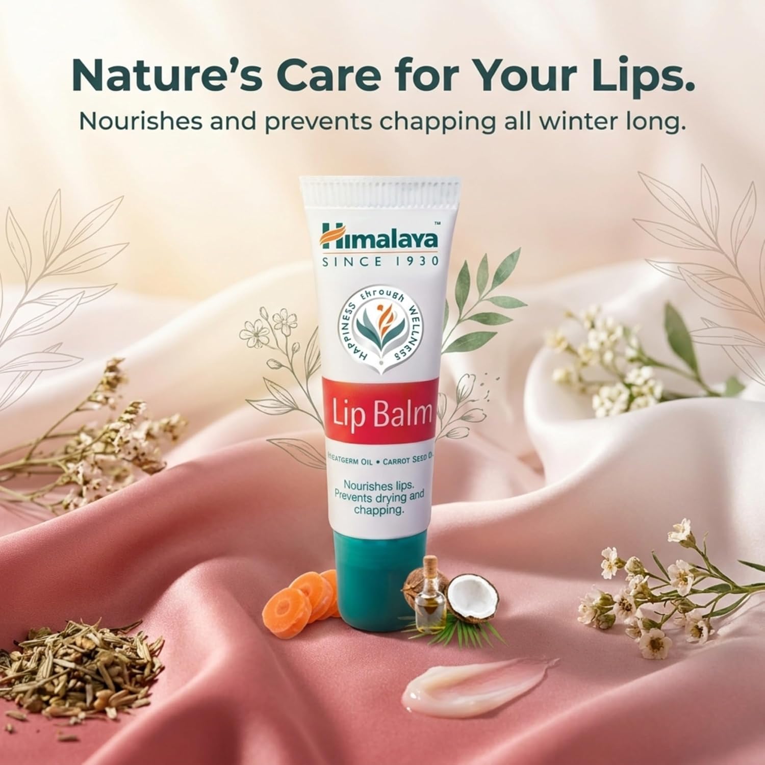 Himalaya Lip Balm 10gm| Soft| Naturally Pink Lips| Made with 100% Herbal Actives