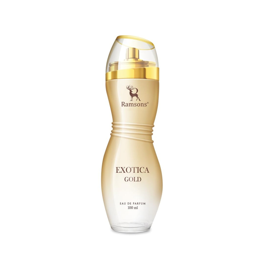 Ramsons - EXOTICA GOLD Eau De Parfum | 100 ML | Perfume For Women | TN - Cassis, Peach, Green Leaf, Lemon | MN - Jasmine, Rose, Lilly, Violet | BN - Musk