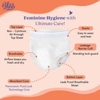 BLISSNATURAL Maternity Diapers for Women Pack of 10 | Waist Size 28"- 45" (L-XL) |