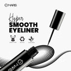 MARS Hyper Smooth Water Resistant Eyeliner | Long Lasting | Smudge Proof | One Swipe Precise Application Eye Liner for Women (10 gm)