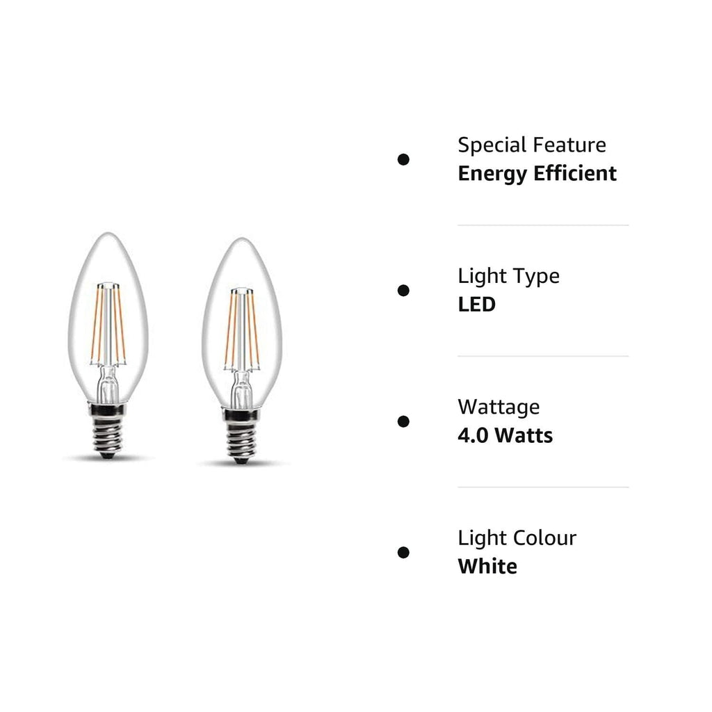 wipro Garnet Base E14 4-Watt LED Bulb (Pack of 2, Yellow)