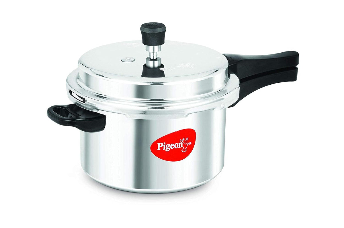 Pigeon by Stovekraft Deluxe Aluminium Pressure Cooker, 3 Litres, Silver