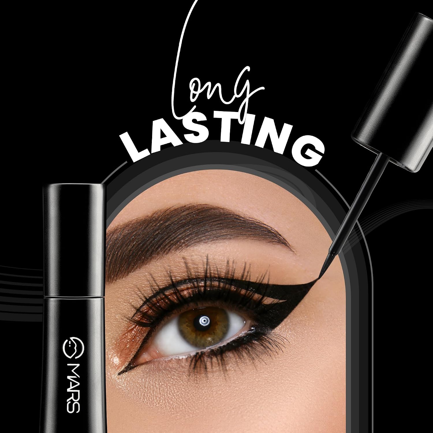 MARS Hyper Smooth Water Resistant Eyeliner | Long Lasting | Smudge Proof | One Swipe Precise Application Eye Liner for Women (10 gm)