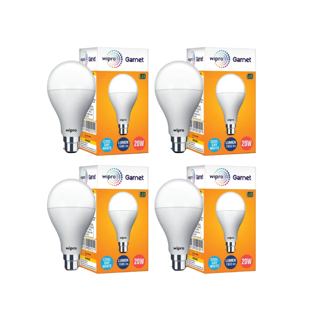 wipro 20W B22D Led Bulb, Pack Of 4 (Garnet)