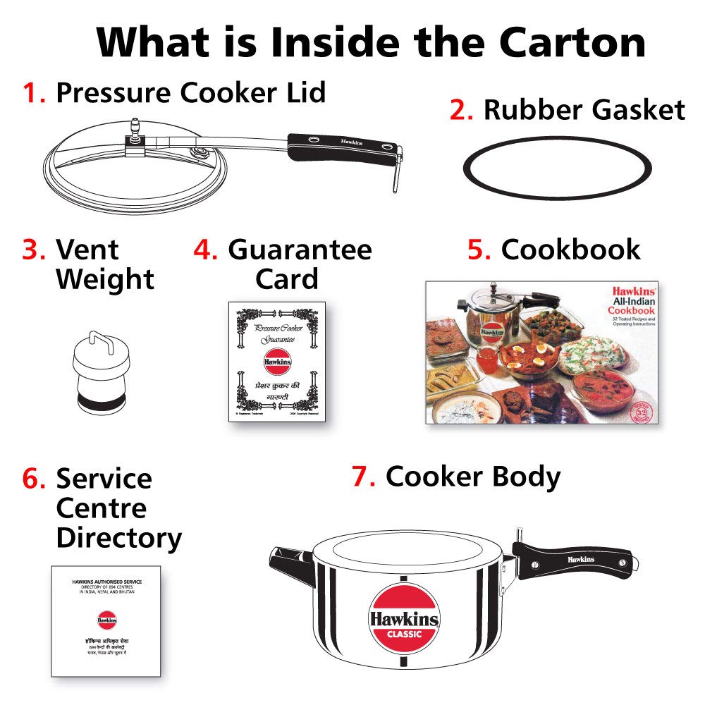 Hawkins Classic 4 Litre Pressure Cooker | Straight Body | Gas Compatible | Ideal for 4–6 persons | ISI Certified | 5 Year Guarantee | Silver (CL40)