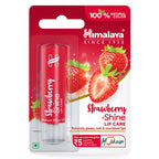 Himalaya Strawberry Shine Lip Balm | 4.5gm| 100% Natural Colour | Naturally Glossy | Soft & Nourished Lips | Natural Vitamin E