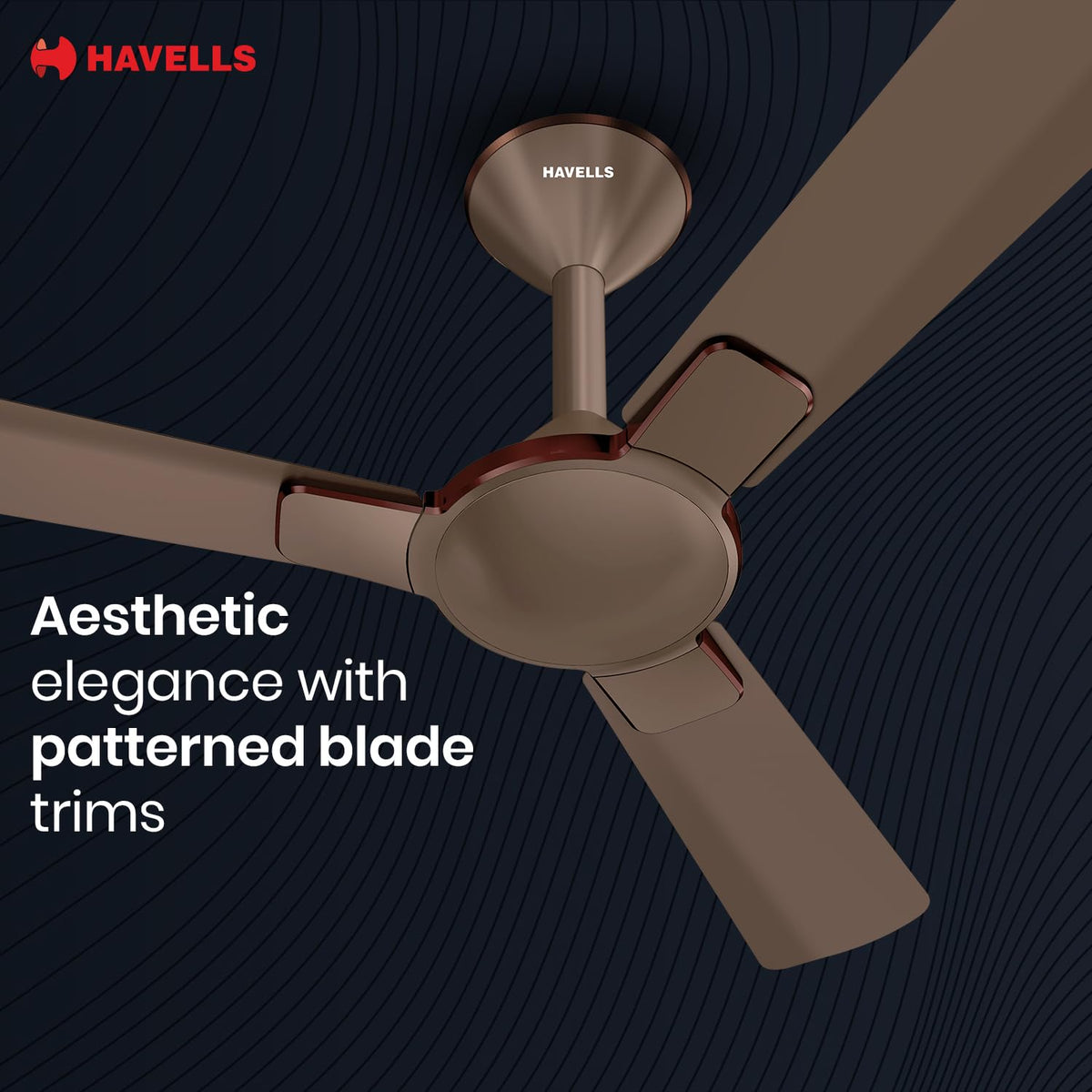 Havells 1200mm Enticer BLDC Prime Ceiling Fan| Compatible with Regulator & Remote| Upto 55% Energy Saving|
