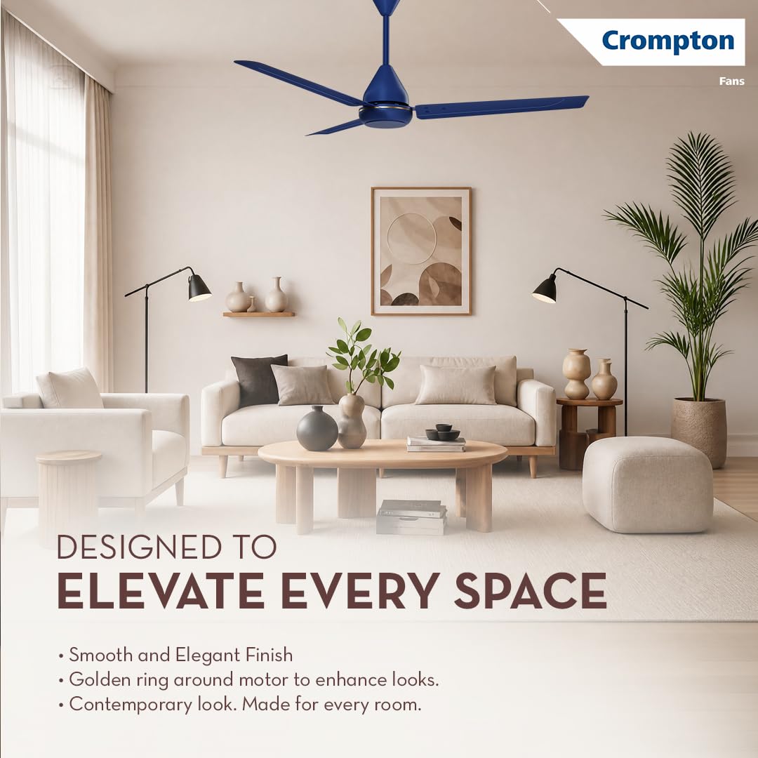 Crompton Energion Hyperboost 1200mm BLDC Ceiling Fan | Point Anywhere Remote Control | BEE 5 Star Rated Energy Efficient | Superior Air Delivery | 2 Year...