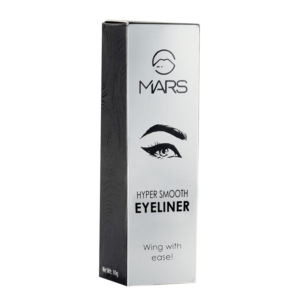 MARS Hyper Smooth Water Resistant Eyeliner | Long Lasting | Smudge Proof | One Swipe Precise Application Eye Liner for Women (10 gm)