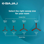 Bajaj Classico Sleek Wood 5S 1200mm Ceiling Fan with Remote | BEE 5 Star Rated Energy Efficient |