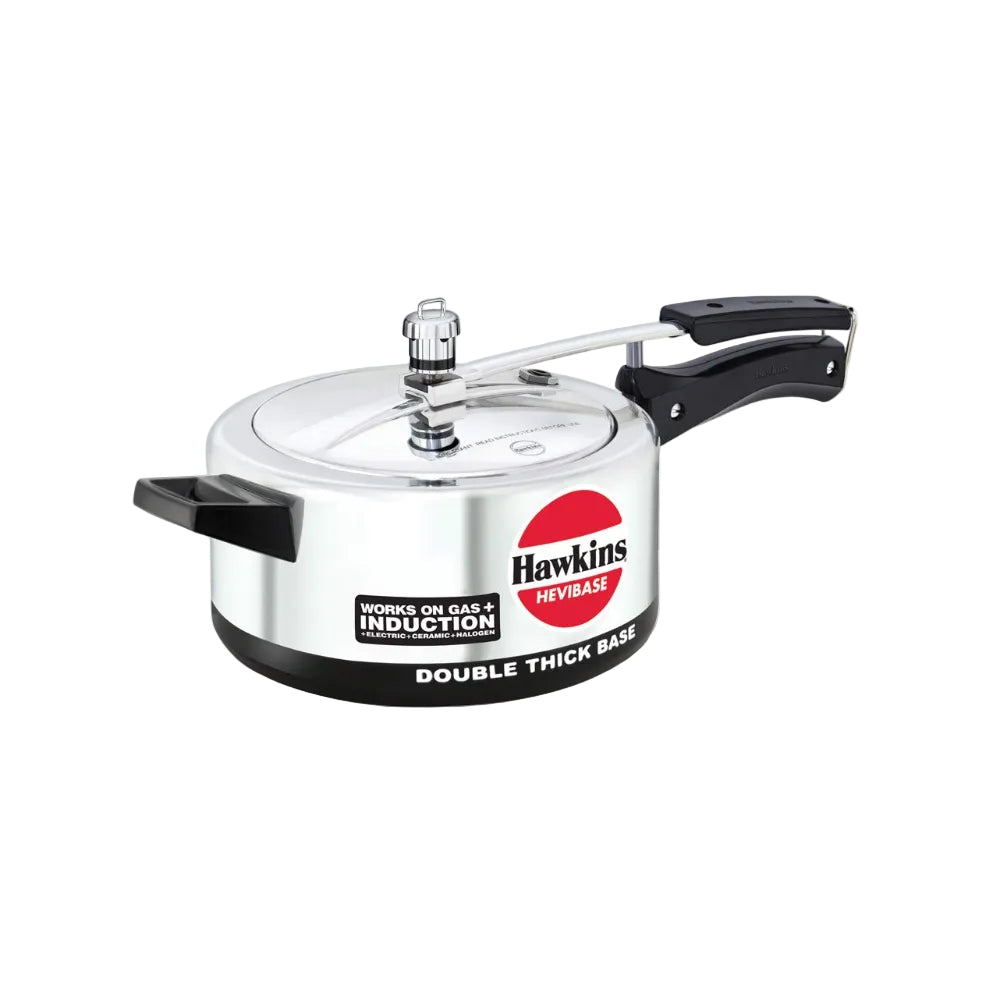 Hawkins Aluminium 3.5 Litre Hevibase Pressure Cooker,Induction Inner Lid Cooker,Silver(Ih35)