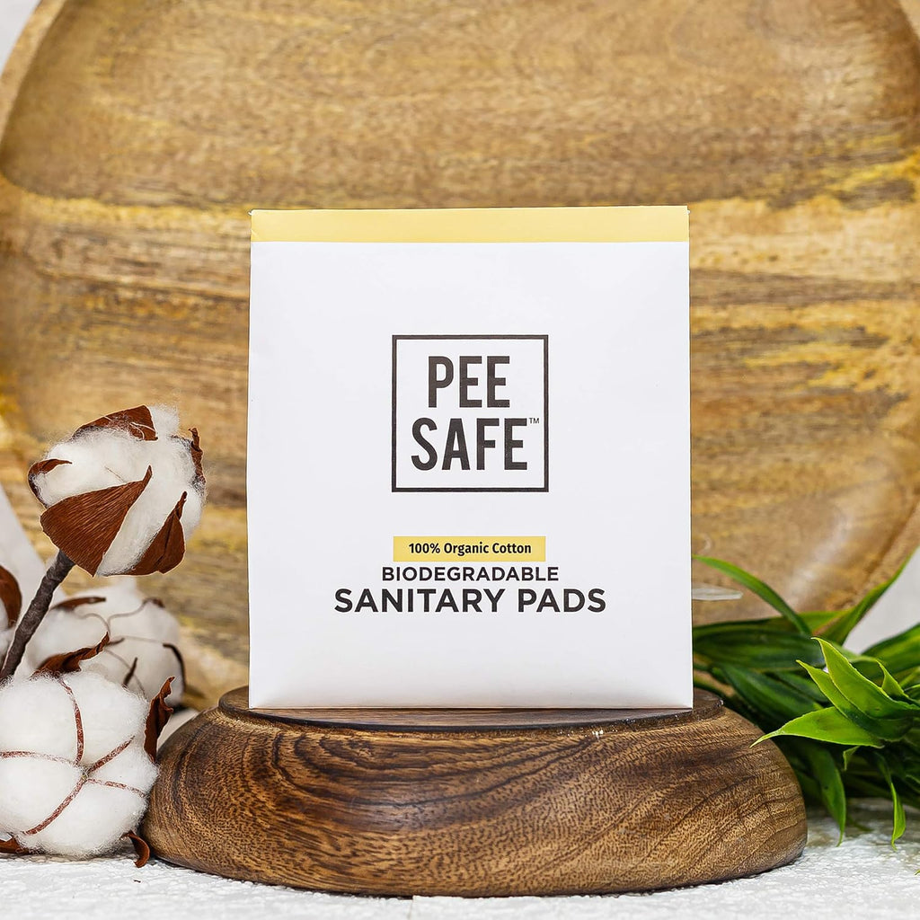 PEESAFE 100% Organic Cotton Biodegradable Sanitary Pads, Regular|Anti-Bacterial|Superb Absorbency|Long Lasting Protection|Skin Friendly|Comfortable &...