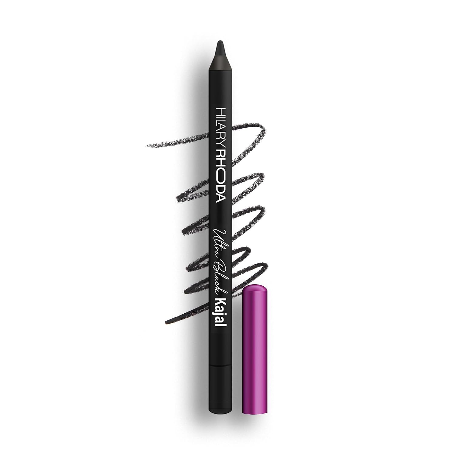 Hilary Rhoda Ultra Black Kajal | 18H Long-Lasting Kajal Eyeliner | Waterproof, Smudge-Proof | Soft & Safe for Sensitive Eyes | Intense Matte Finish | 1.2g