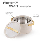 CELLO Velvetto Deluxe 1500 Insulated Casserole Hot Box for Kitchen 1500 ml, Cream |