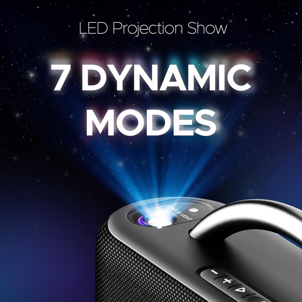 boAt Stone Lumos 60W Bluetooth Speaker w/ 7 LED Projection Modes, Hearables App Support, Dual EQs, Up to 9hrs of Playtime, TWS Feature, Built-in Mic, BT v5...