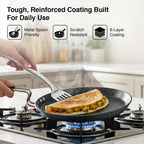 Prestige Durastone Hard Anodised 6 Layer Non-Stick Omni Tawa, 27 cm (Black)