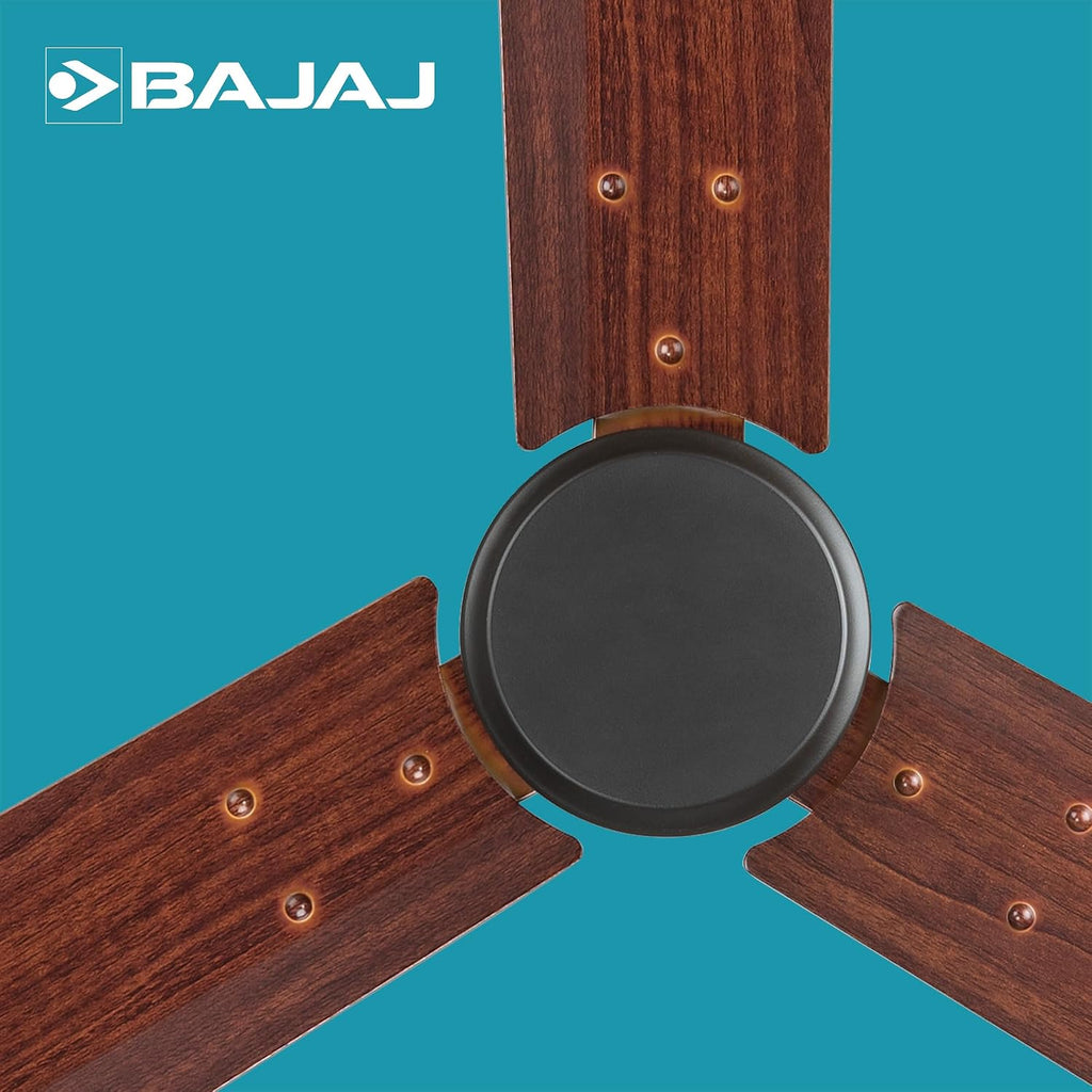 Bajaj Classico Sleek Wood 5S 1200mm Ceiling Fan with Remote | BEE 5 Star Rated Energy Efficient |