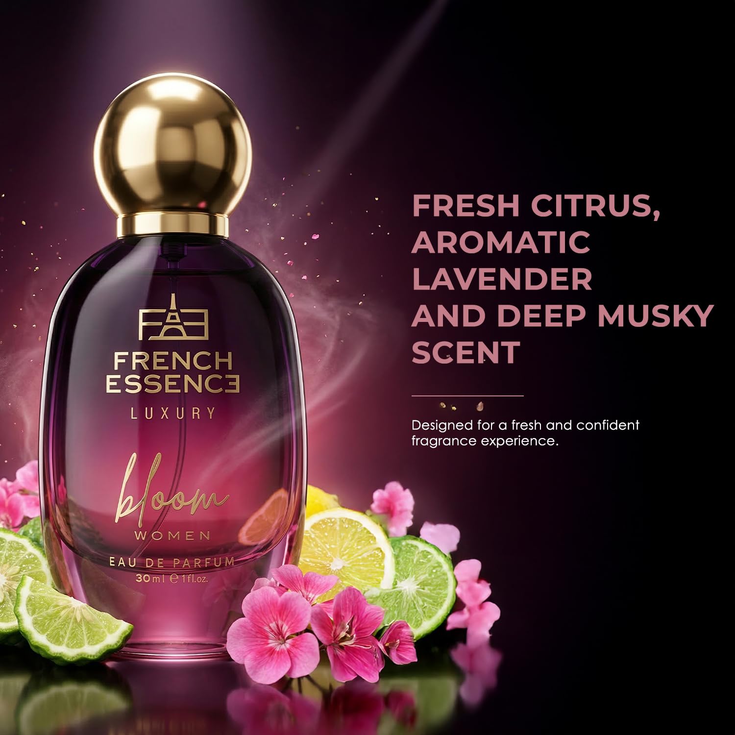 French Essence Bloom Eau de Parfum for Women | Long-Lasting Luxury Perfume | Ideal Gift for Wife & Girlfriend |30 ml