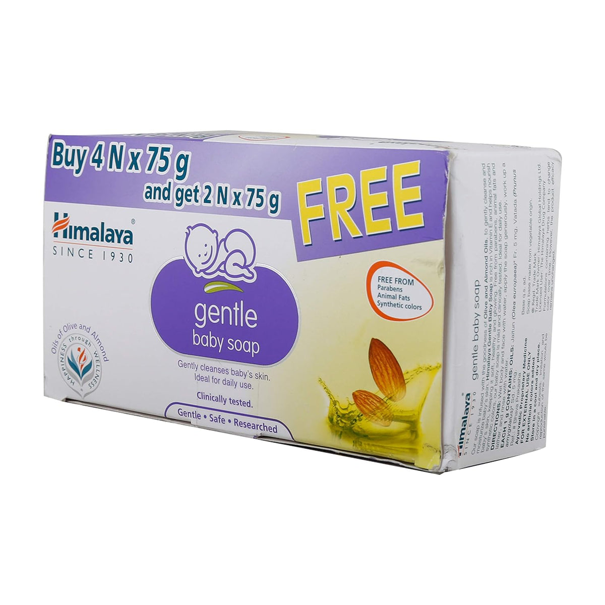 Himalaya Gentle Baby Soap (Buy 4 N X 75 g and get 2 N X 75 g Free)