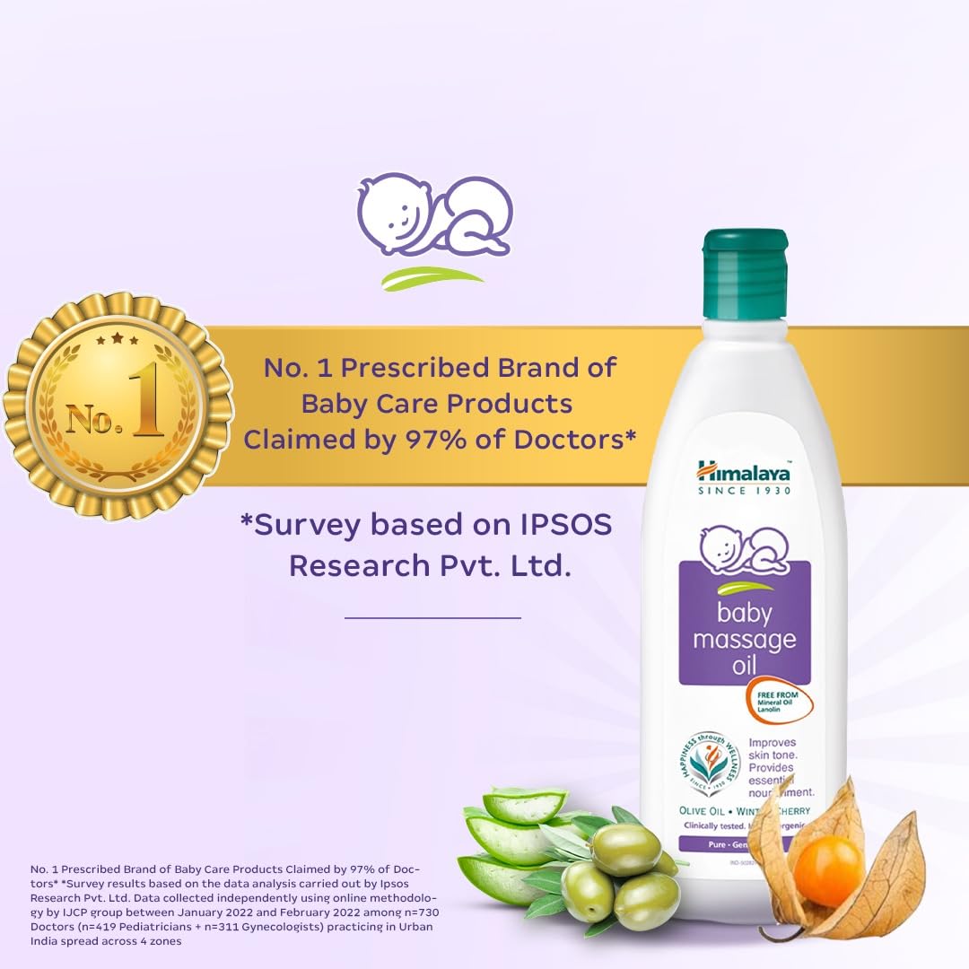 Himalaya Baby Massage Oil 200ml | All-round growth | Strong Bones & Muscles