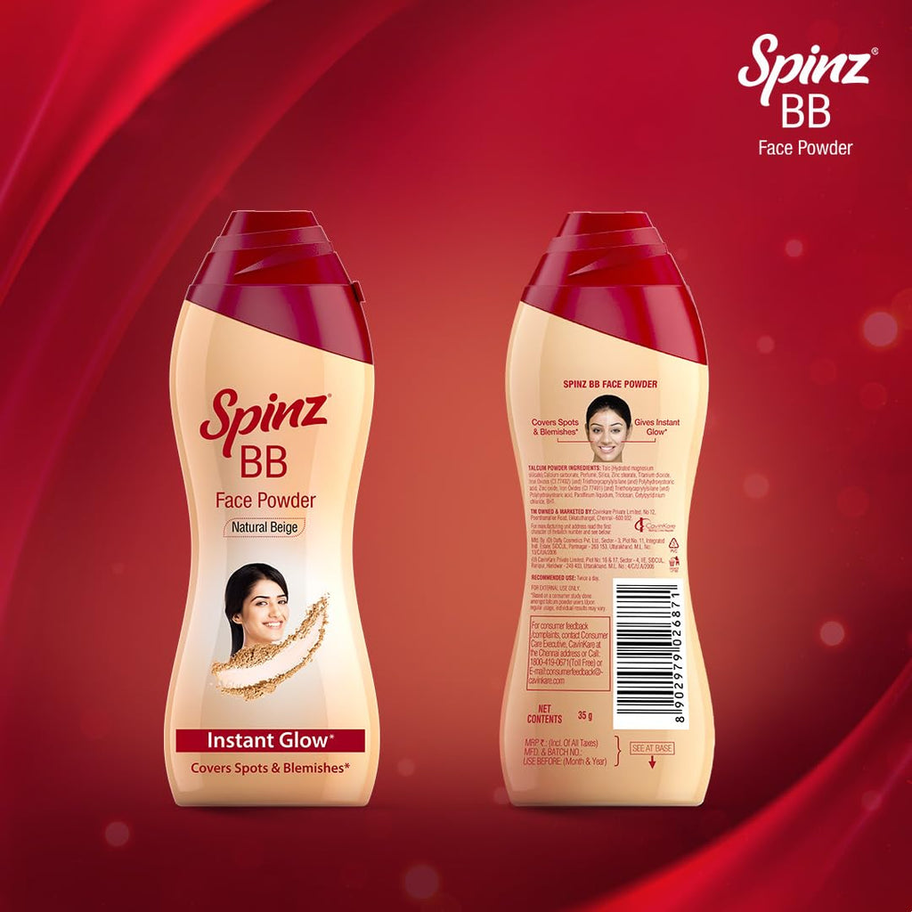 Spinz BB Brightening & Beauty Face Talc for Instant Brightness,70g