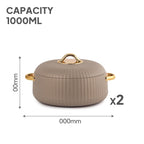 CELLO Aurum Insulated Casserole Hot Pot Box Set of 2 Pcs 1000ml Beige |