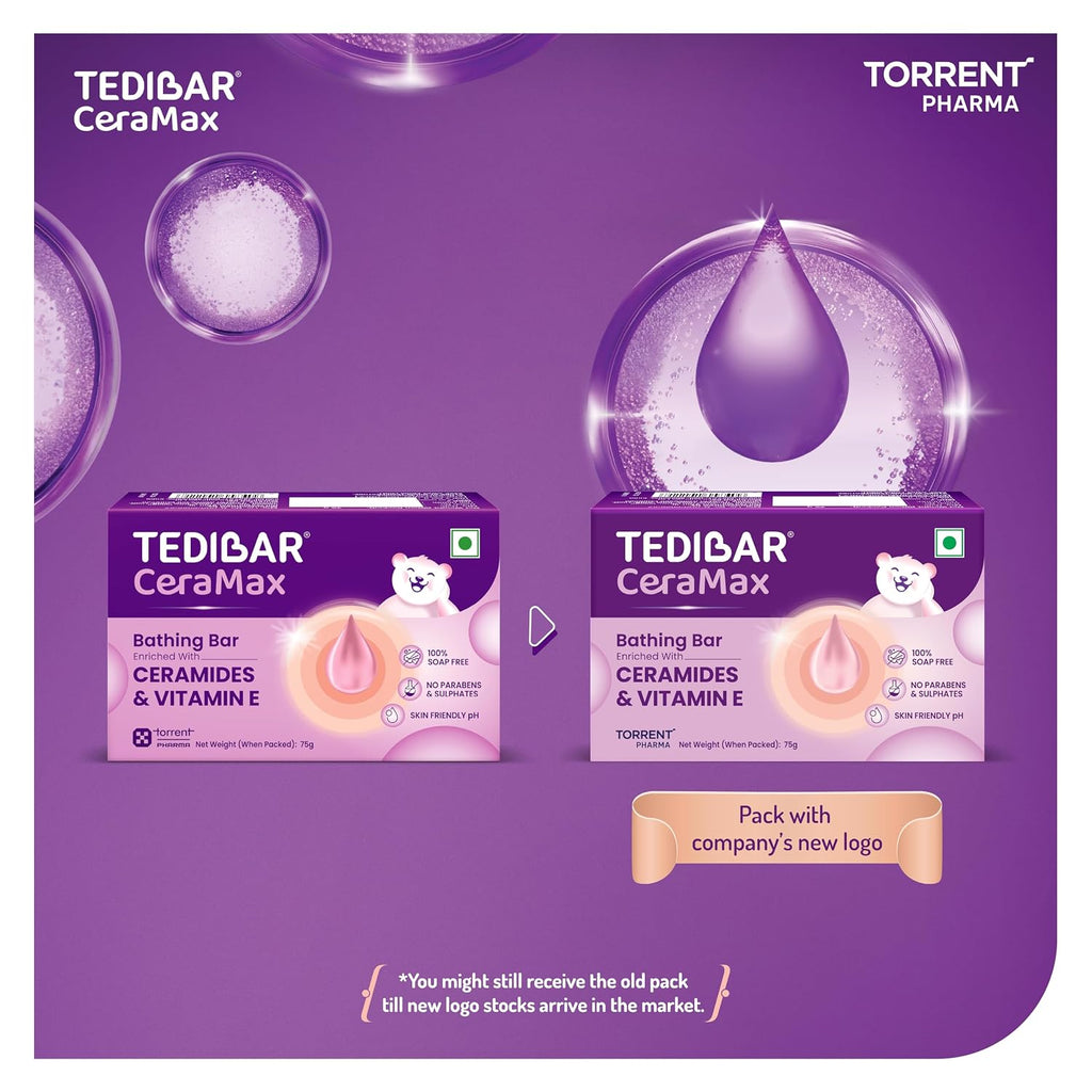 Tedibar Ceramax Bathing Bar - 75g Enriched with Ceramides & Vitamin E
