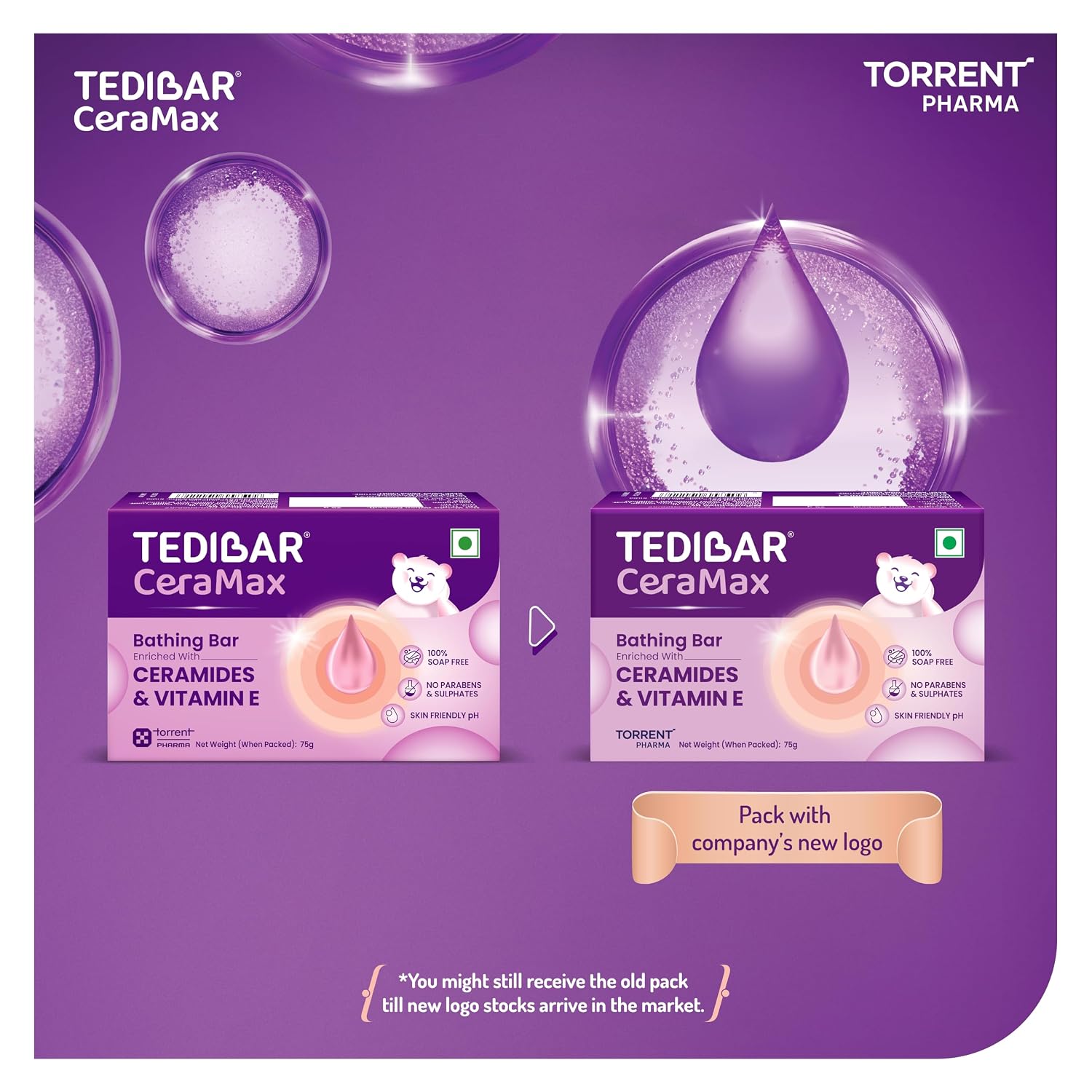 Tedibar Ceramax Bathing Bar - 75g Enriched with Ceramides & Vitamin E