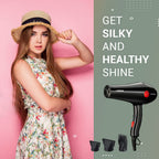 Nova NHP 8215 1800 Watts Professional Hair Dryer for Women (Black/RED)