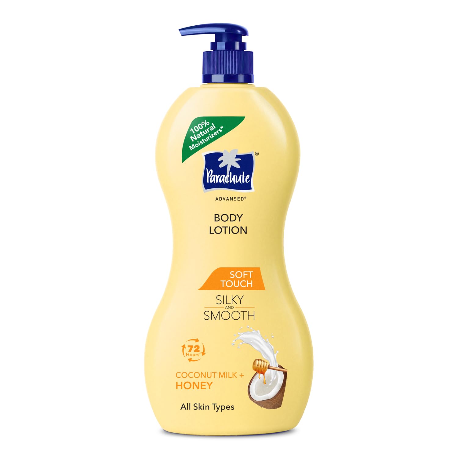 Parachute Advansed Soft Touch Body Lotion for Women & Men, All Skin types, 600ml | Pure Coconut Milk & Honey, 100% Natural, 72h Moisturisation