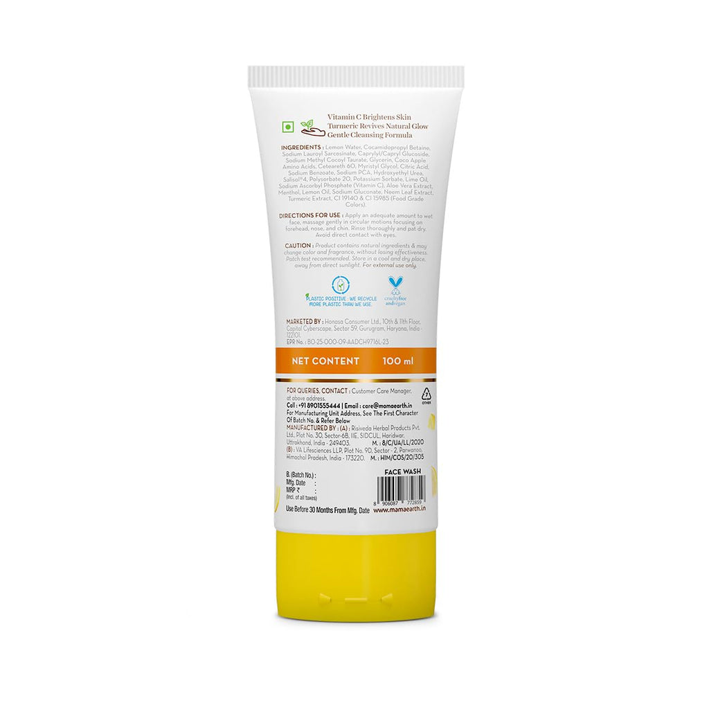 Mamaearth Vitamin C Face Wash with Vitamin C and Turmeric for Skin Illumination - 100 ml