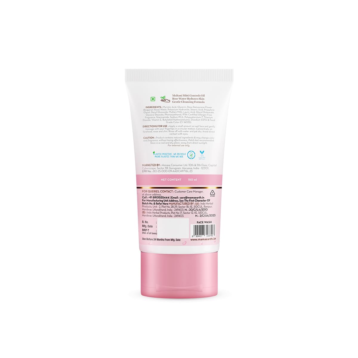 Mamaearth Multani Mitti Oil Balance Face Wash with Multani Mitti & Bulgarian Rose for Normal to Oily Skin - 150 ml