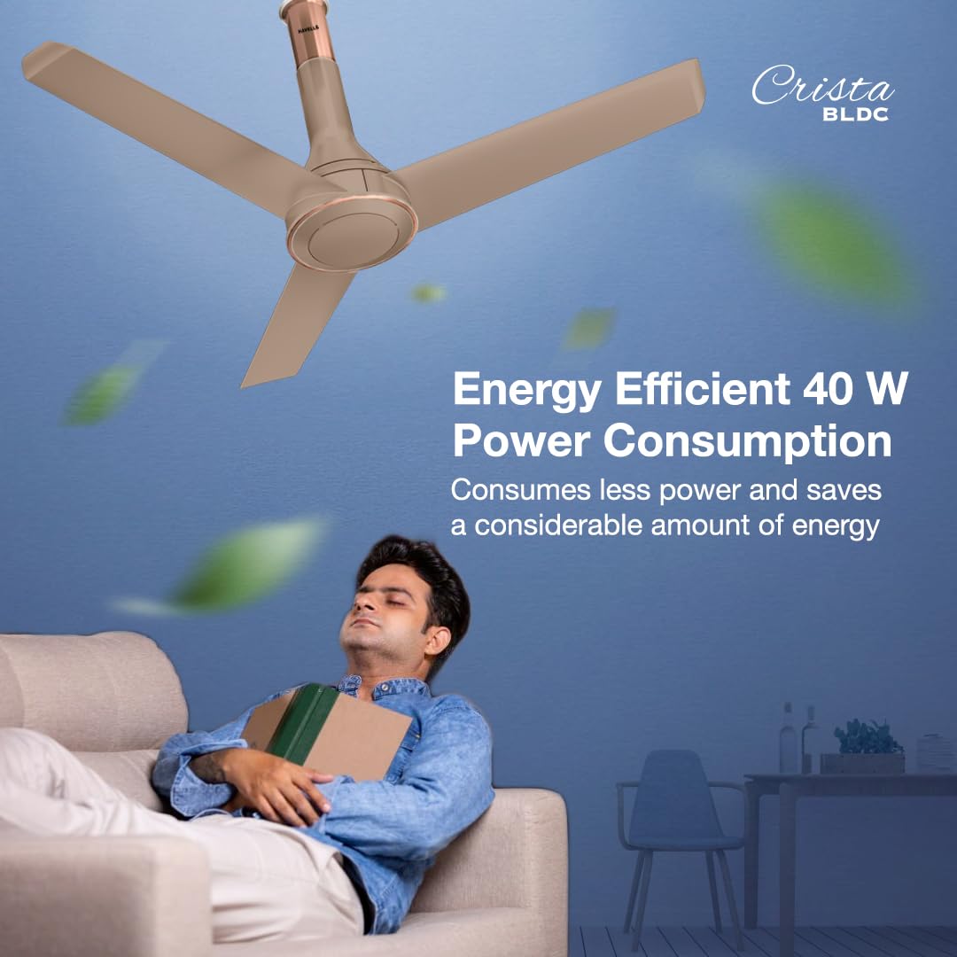 Havells 1200mm Crista Bldc Motor Ceiling Fan|Premium Finish With Rf Remote,100% Copper,Upto 60% Energy Saving|Low Noise: 55Db,2 Year Warranty,Dust...