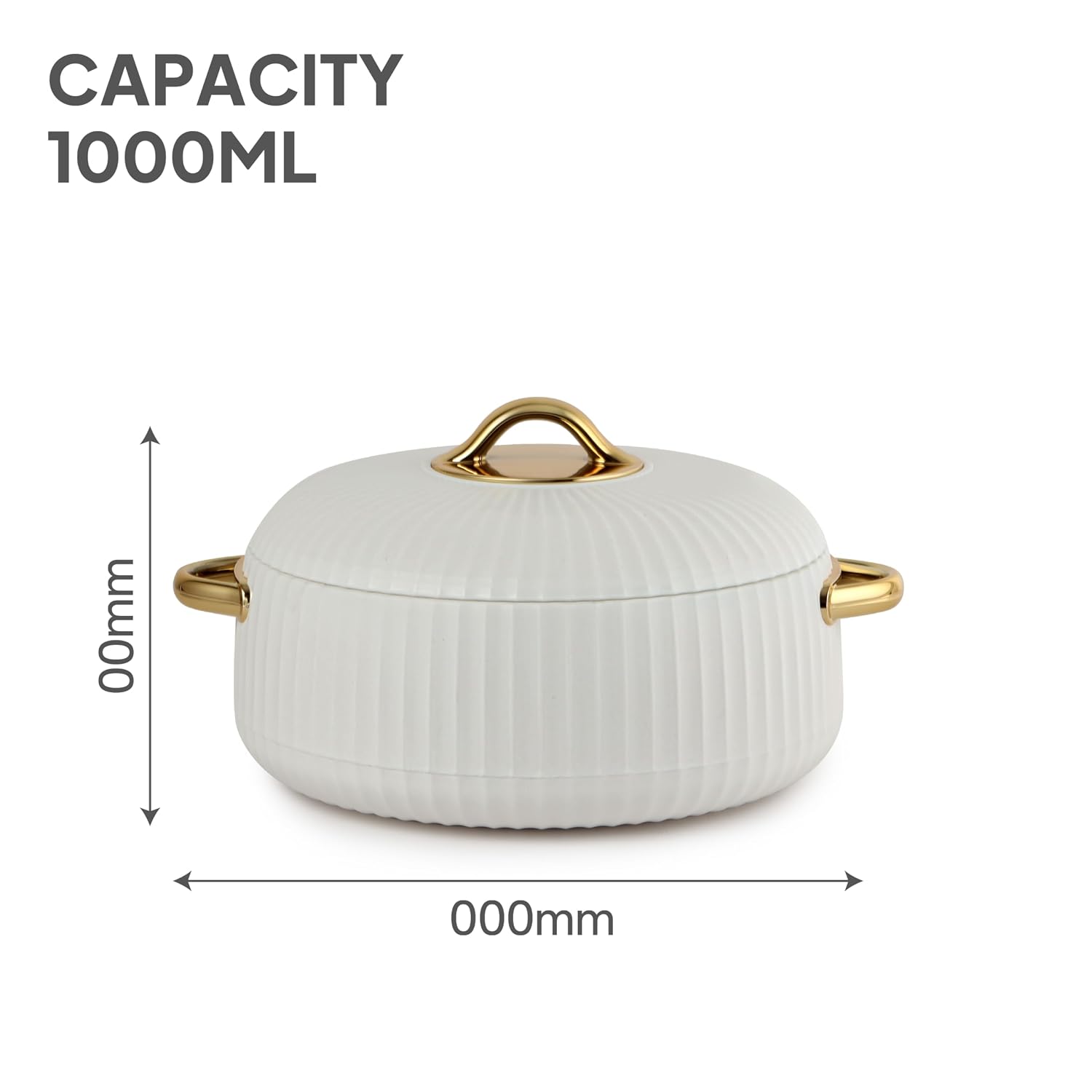 CELLO Aurum Insulated Casserole Hot Pot Box Set of 2 Pcs 1000ml White |